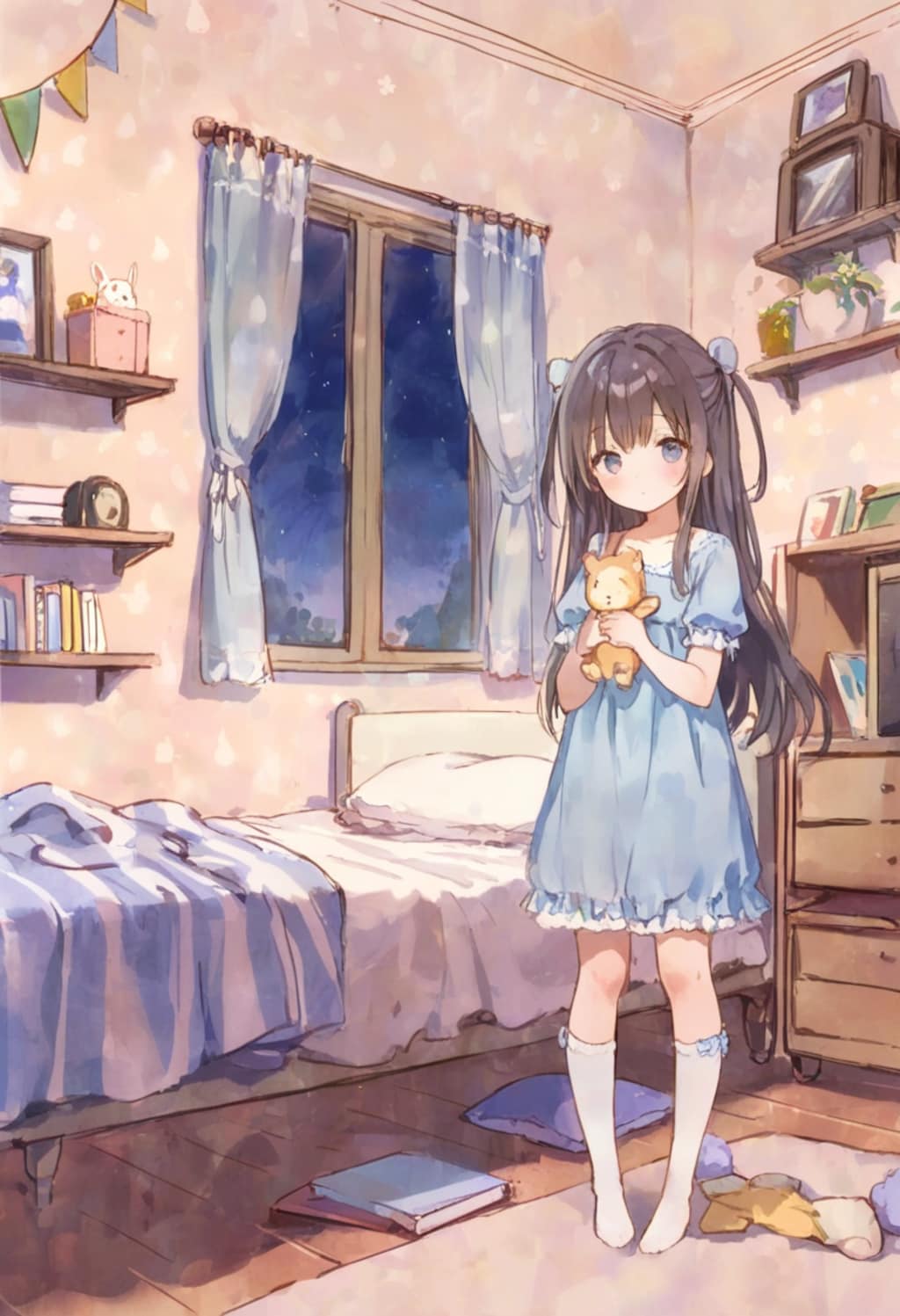 少女の部屋(水彩タッチ)(22)