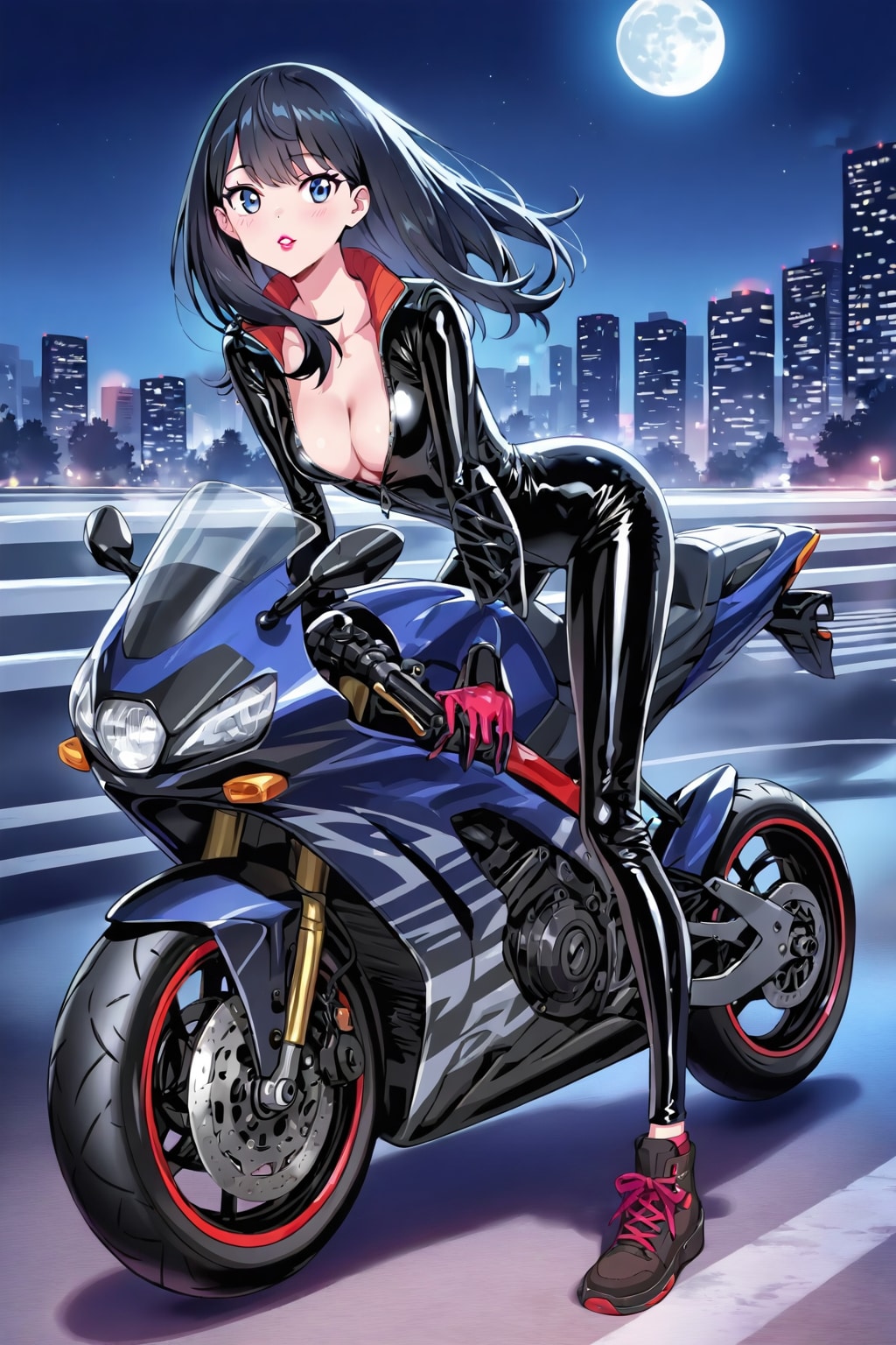 ライダースーツの六花さん(ちちぷい版)