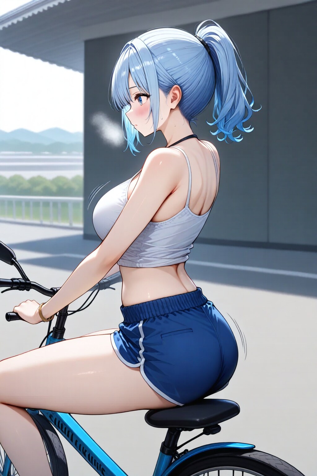 自転車のサドルに座る_AURA