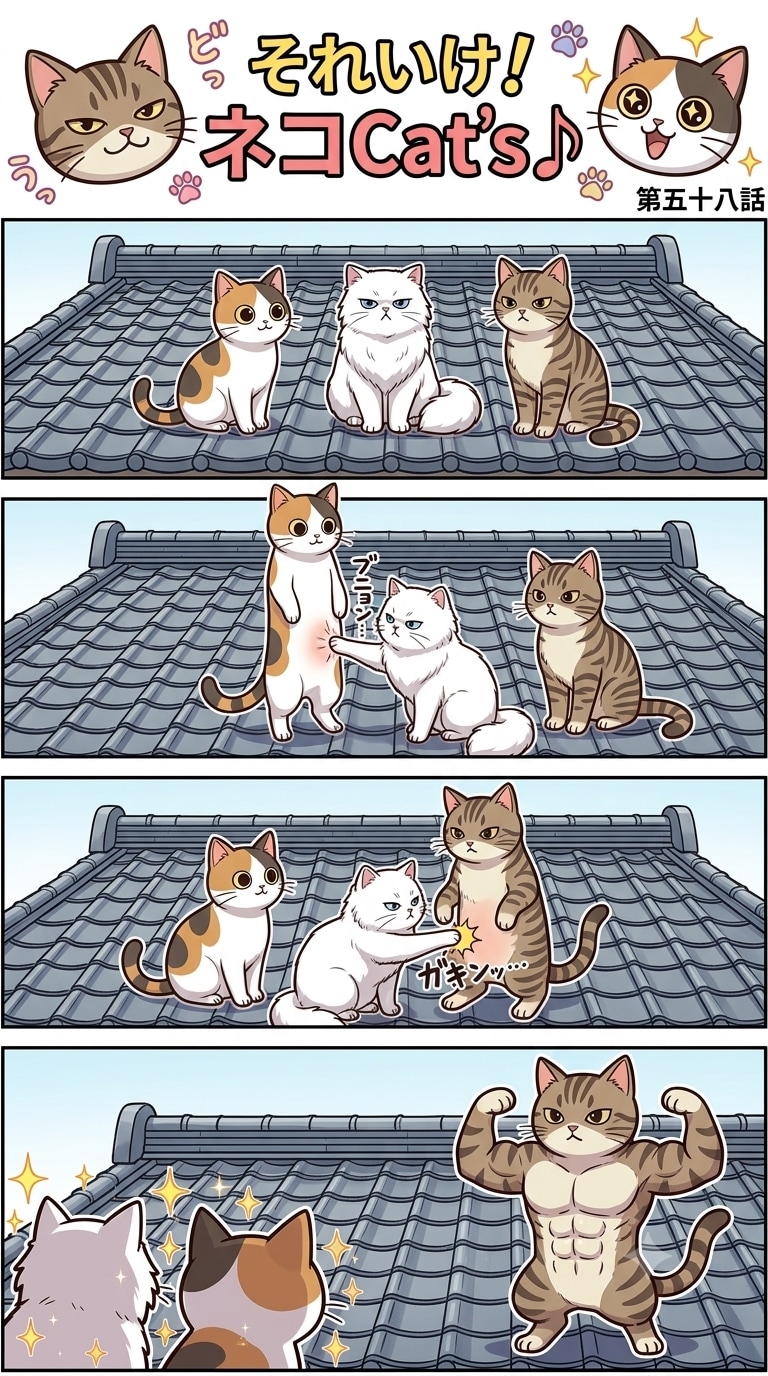 【58話】それいけ！ネコCat's♪(４コマ漫画)