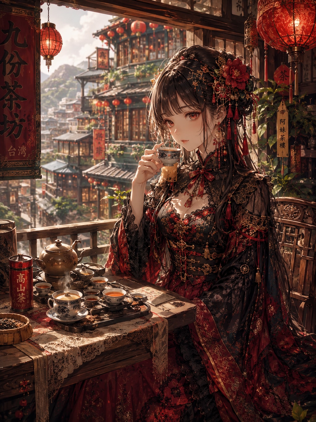 台湾の九份茶房（2Dと2.5D）