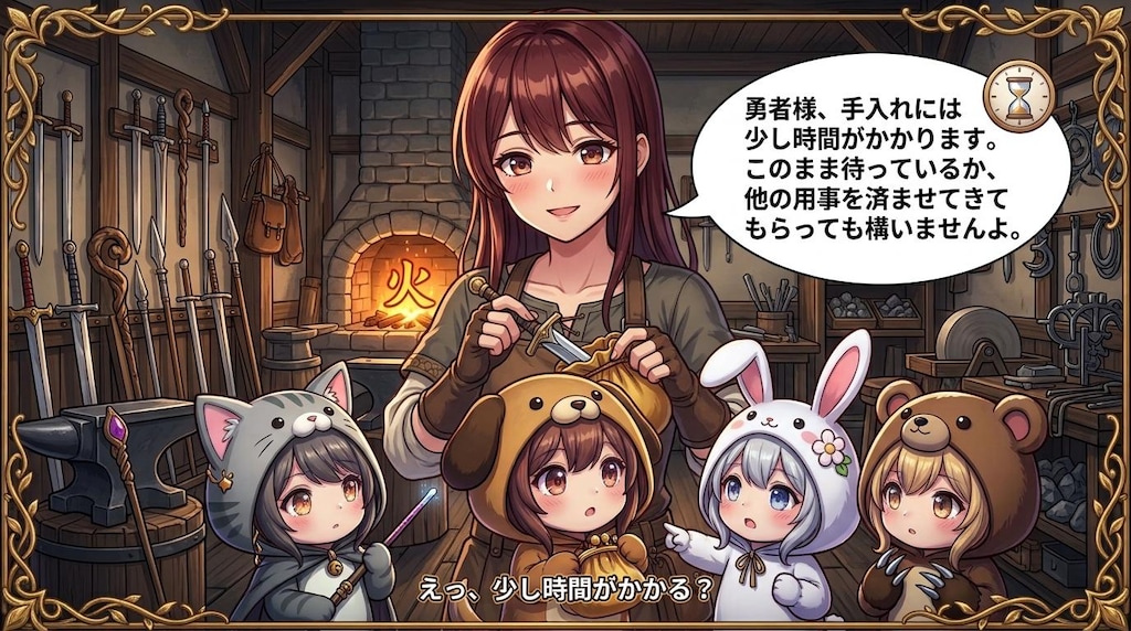 【KIGURUMI QUEST＃６】鍛冶屋で武器の手入れ