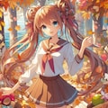 秋の女子学生 8枚目