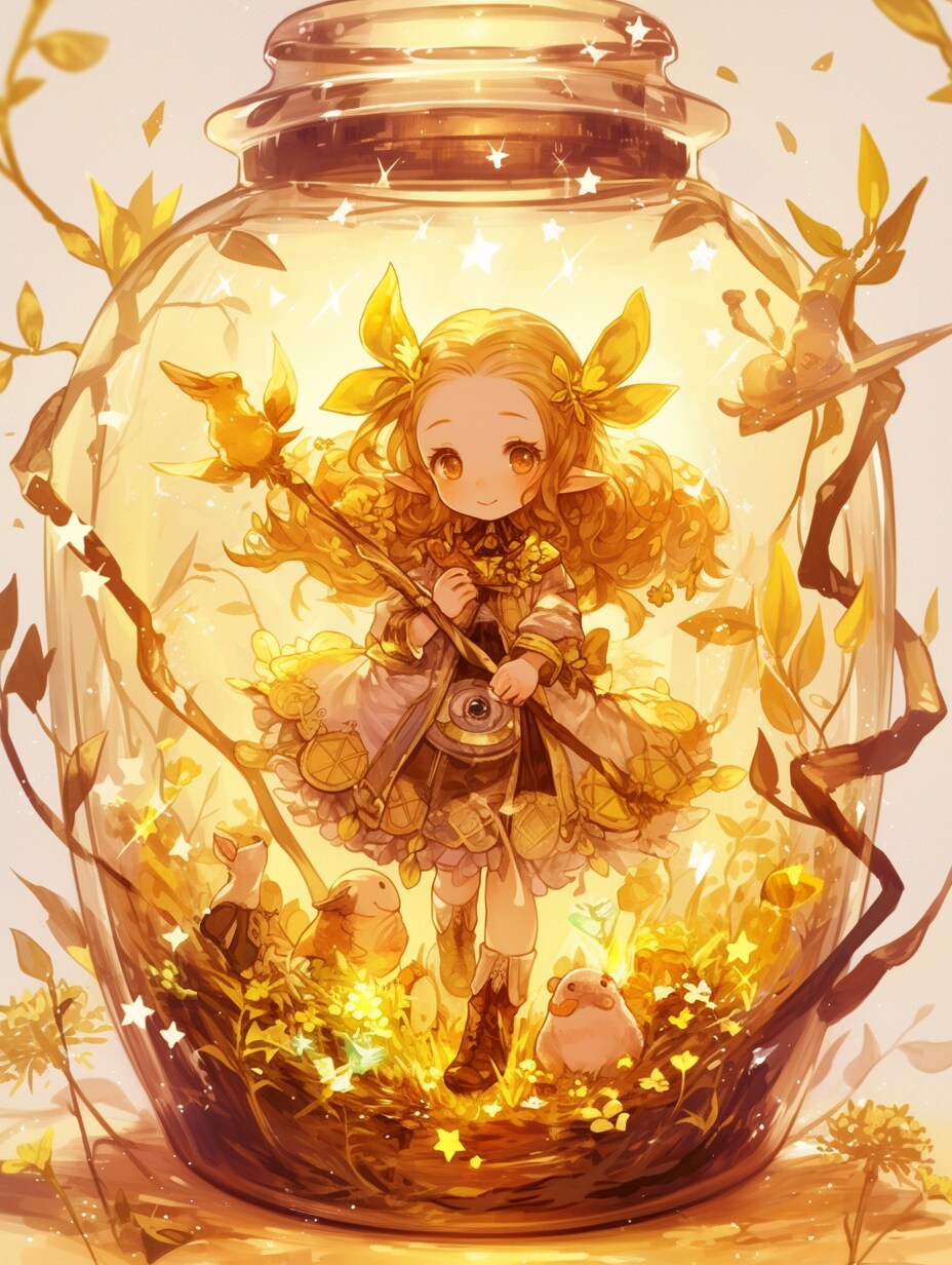 「瓶詰の少女」黄09 | の人気AIイラスト・グラビア