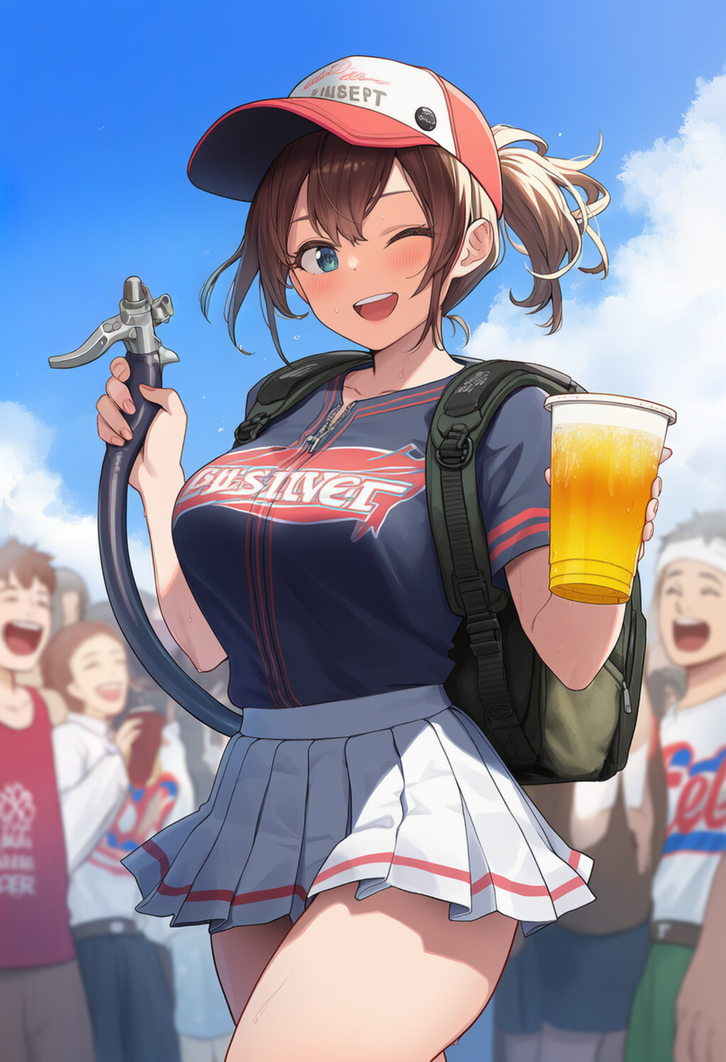 ビール売り子のパワフルお姉さん