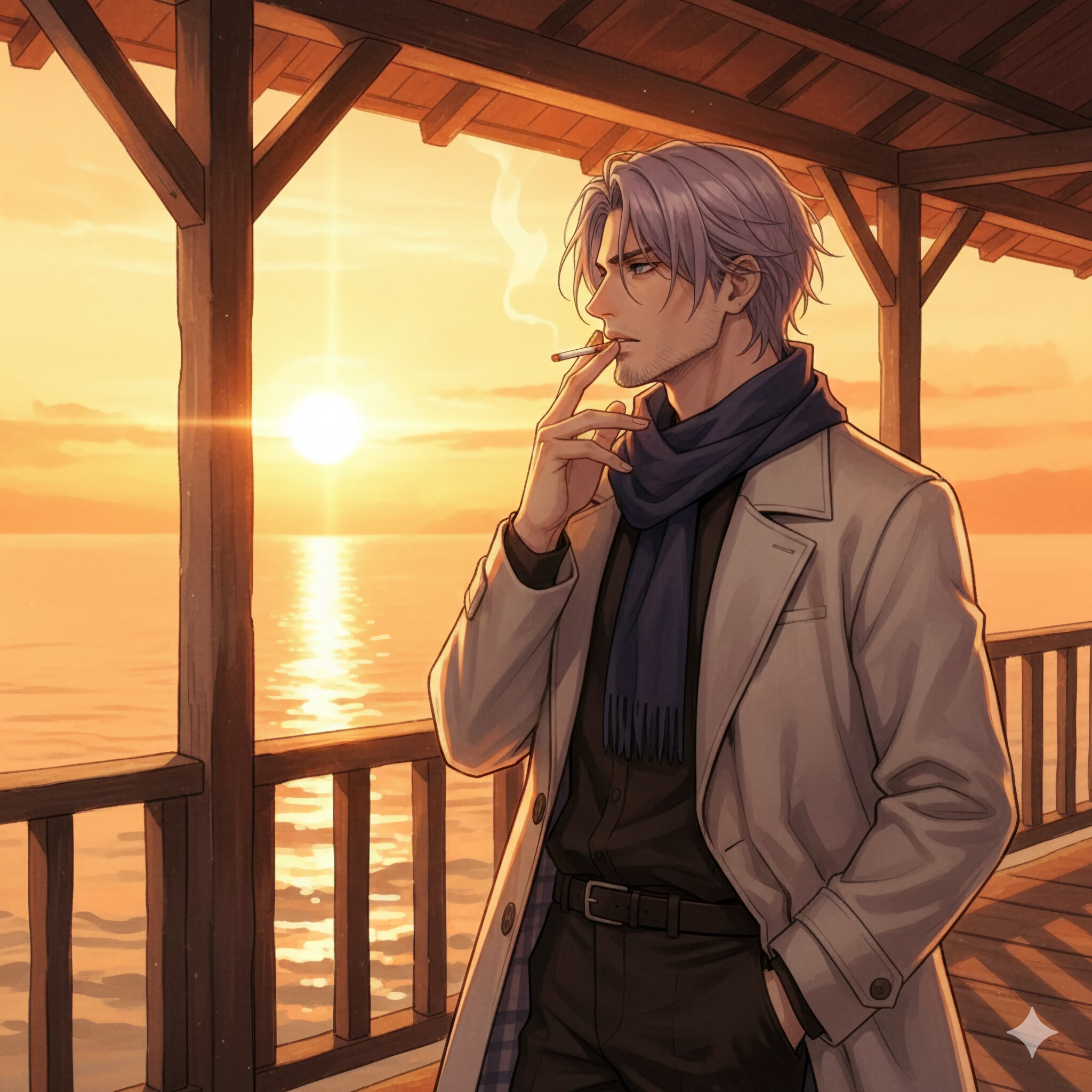 夕暮れの桟橋 | の人気AIイラスト・グラビア