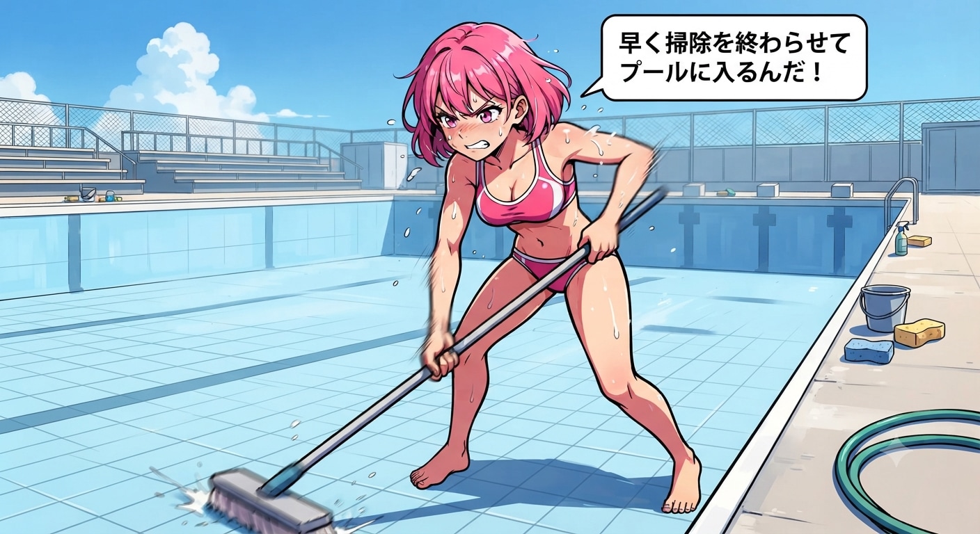 涼を求めてプール清掃