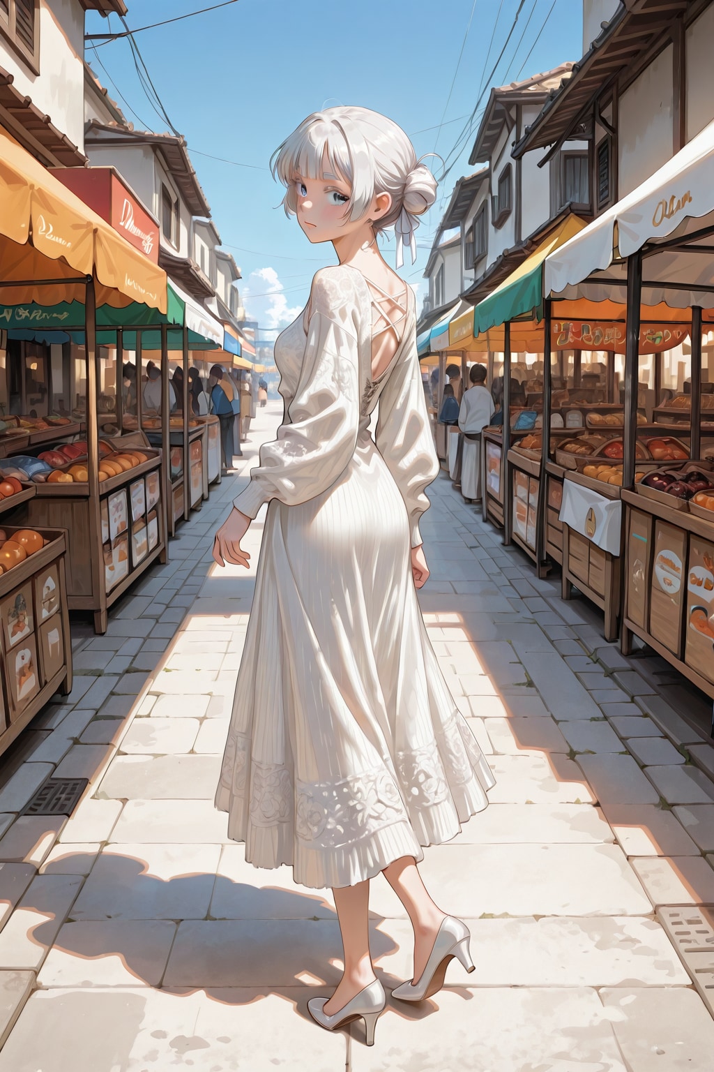 シニヨンに結った銀髪さん