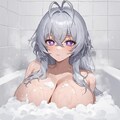 入浴中の銀髪ちゃん 8枚目