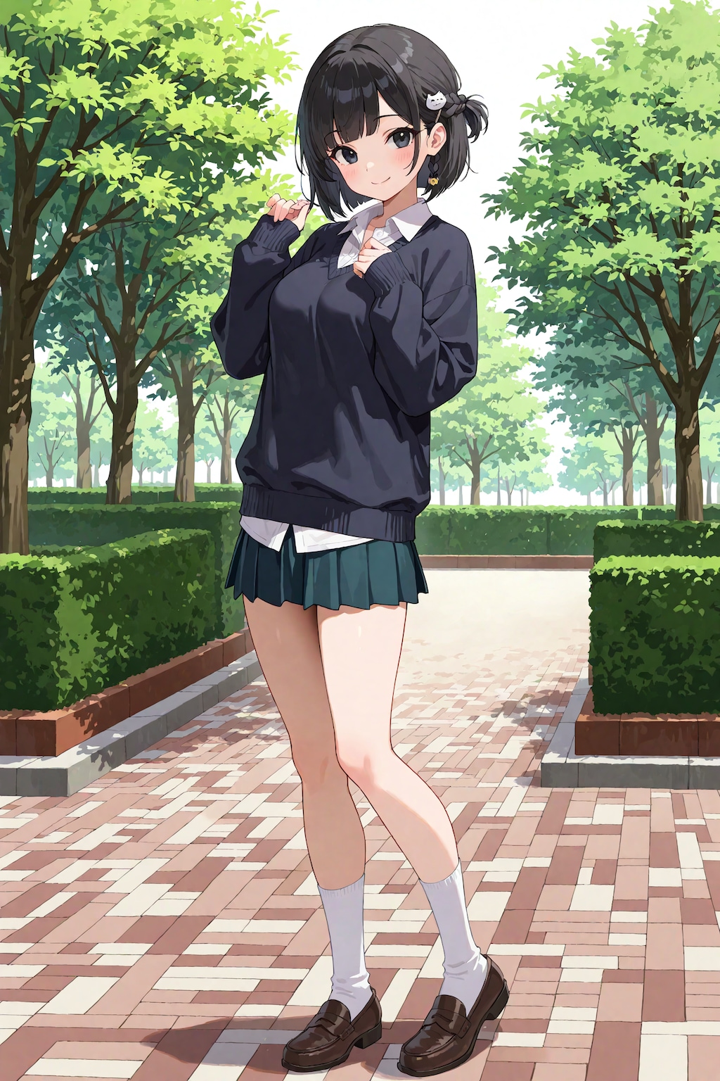 萌え袖と黒髪の凜猫ちゃん