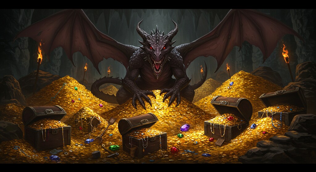 財宝を守るドラゴン