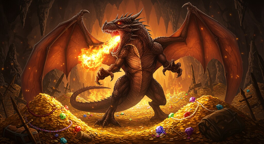 財宝を守るドラゴン