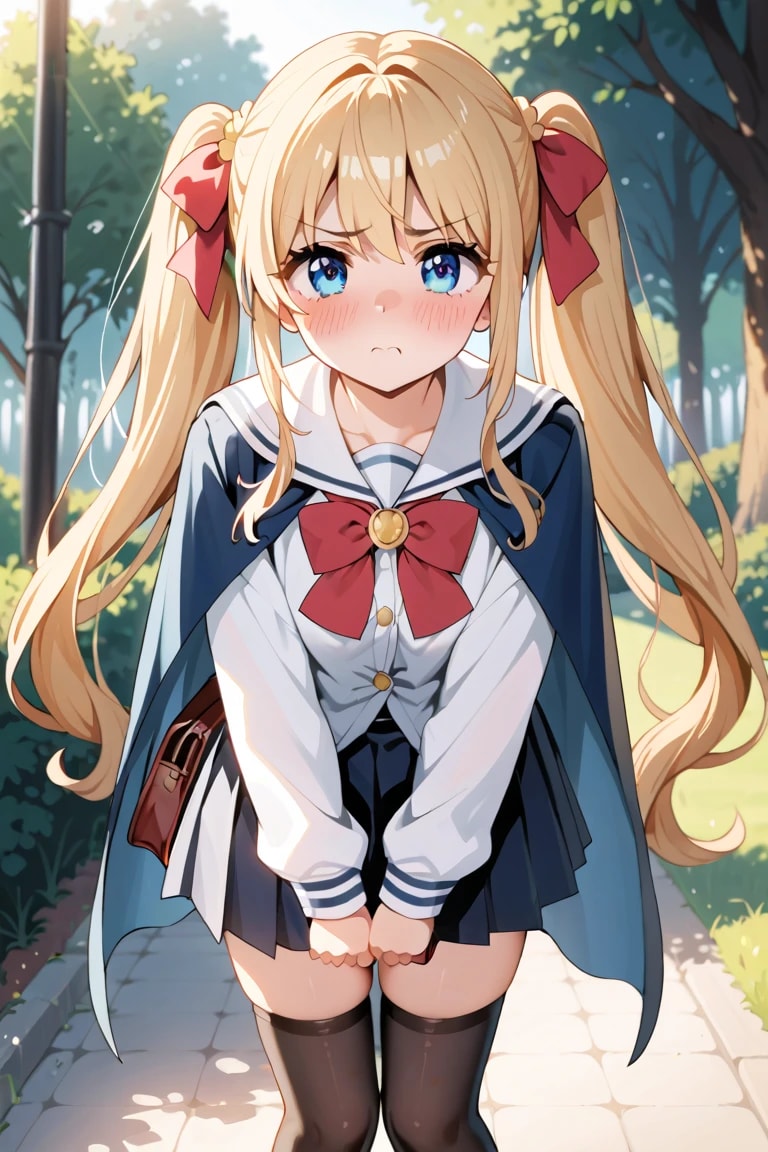 顔真っ赤！照れてるツインテール少女🐼