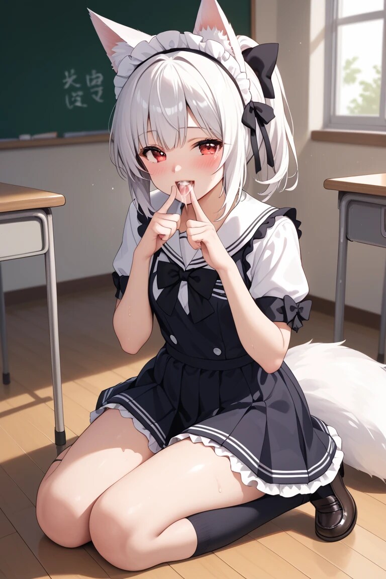 舌出しJKキツネメイド