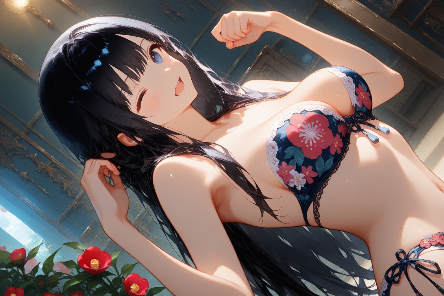 元気いっぱいの水着美少女