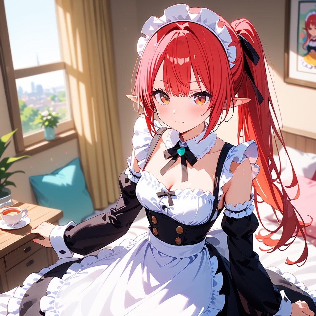 赤髪エルフメイドさん