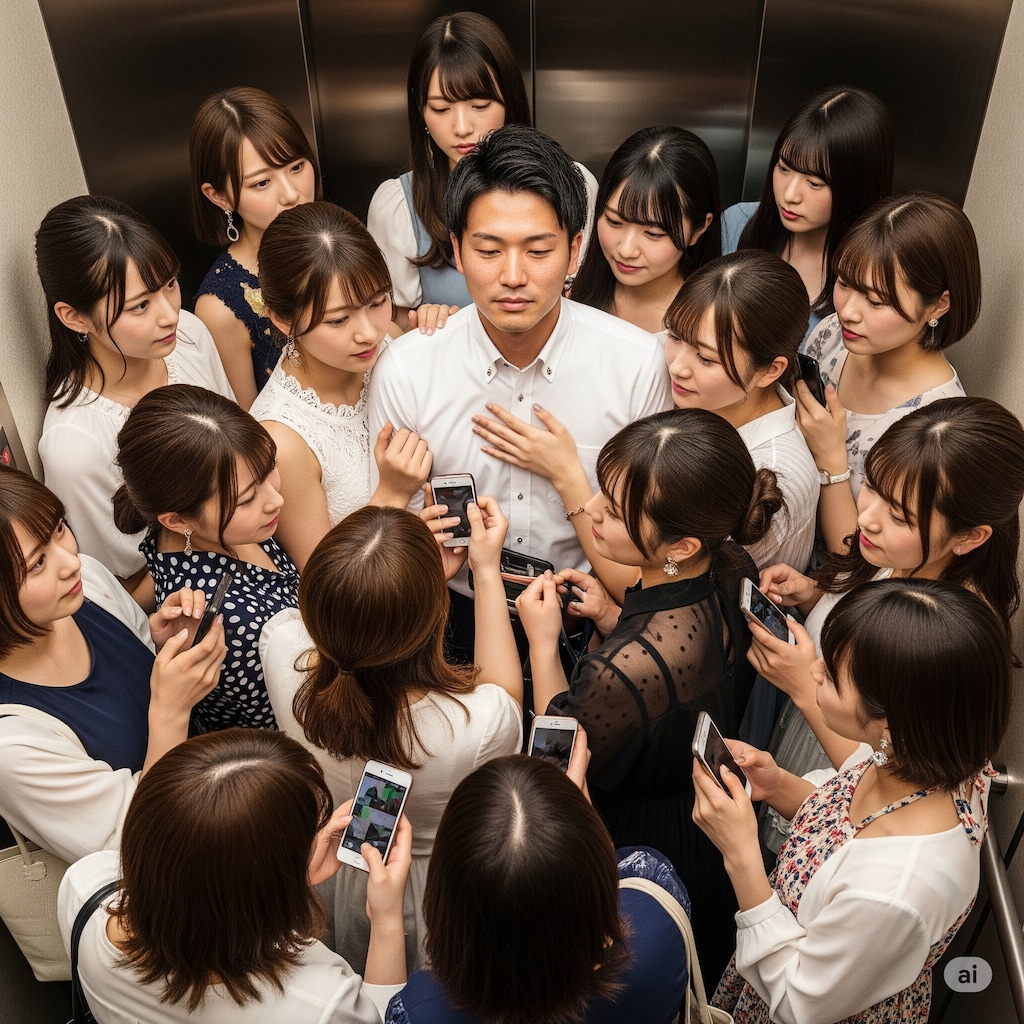 エレベータで奪い合い