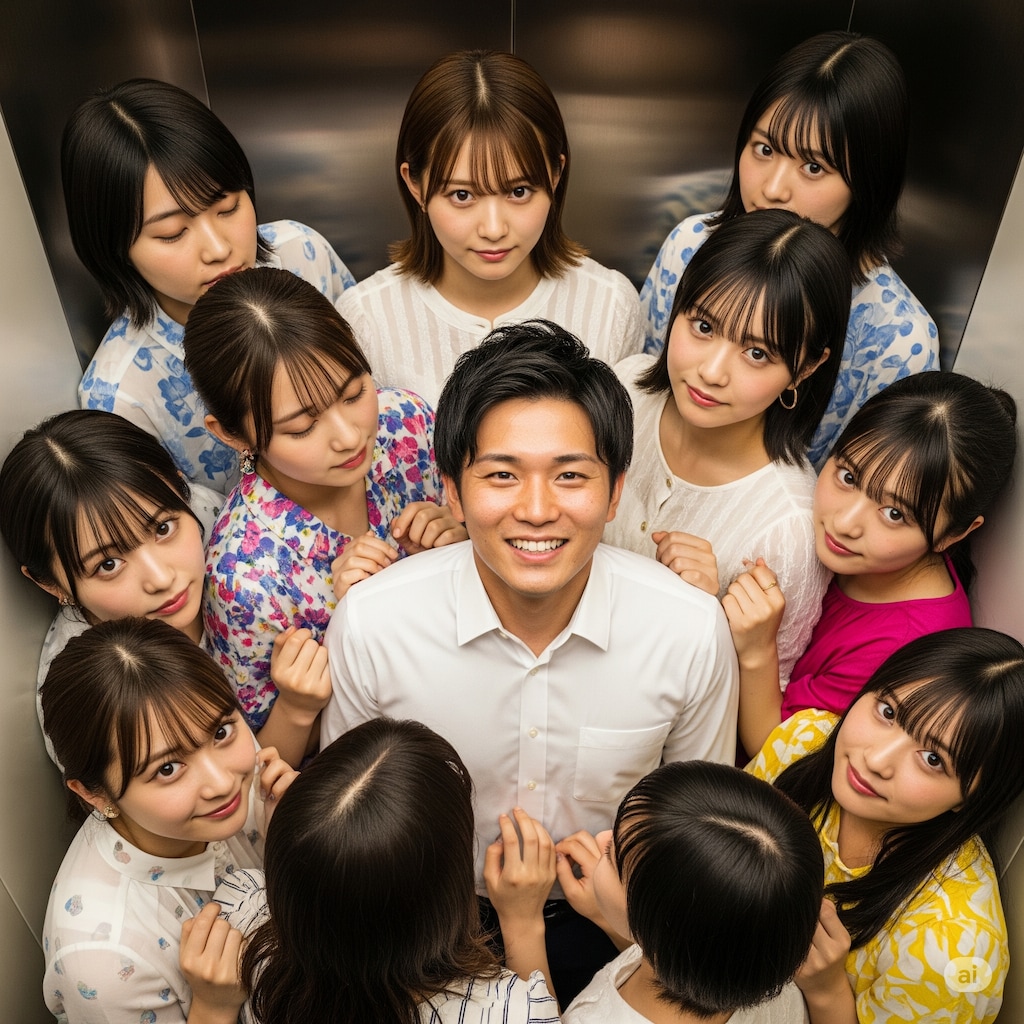 エレベータで奪い合い