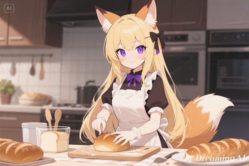 パンを焼くクレアちゃん
