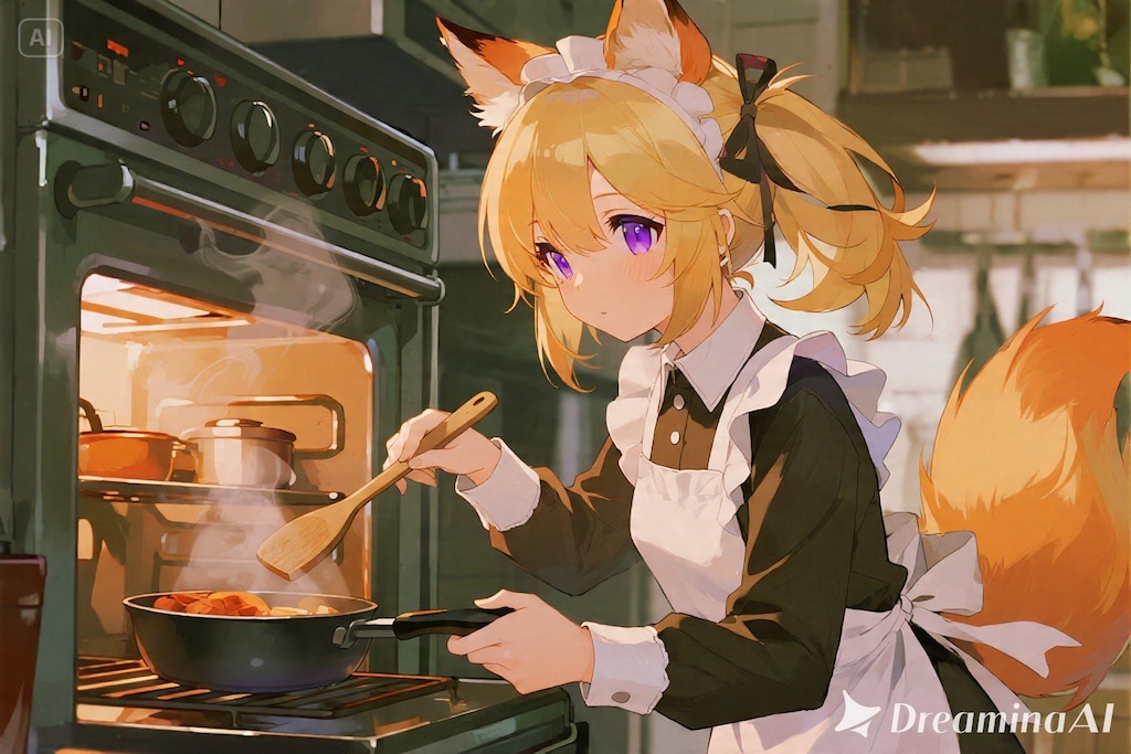 パンを焼くクレアちゃん