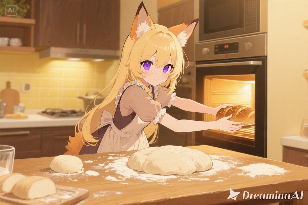 パンを焼くクレアちゃん