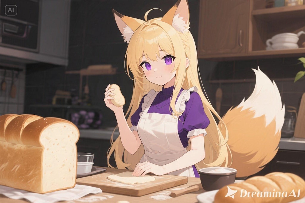 パンを焼くクレアちゃん