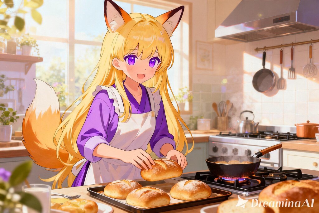 パンを焼くクレアちゃん