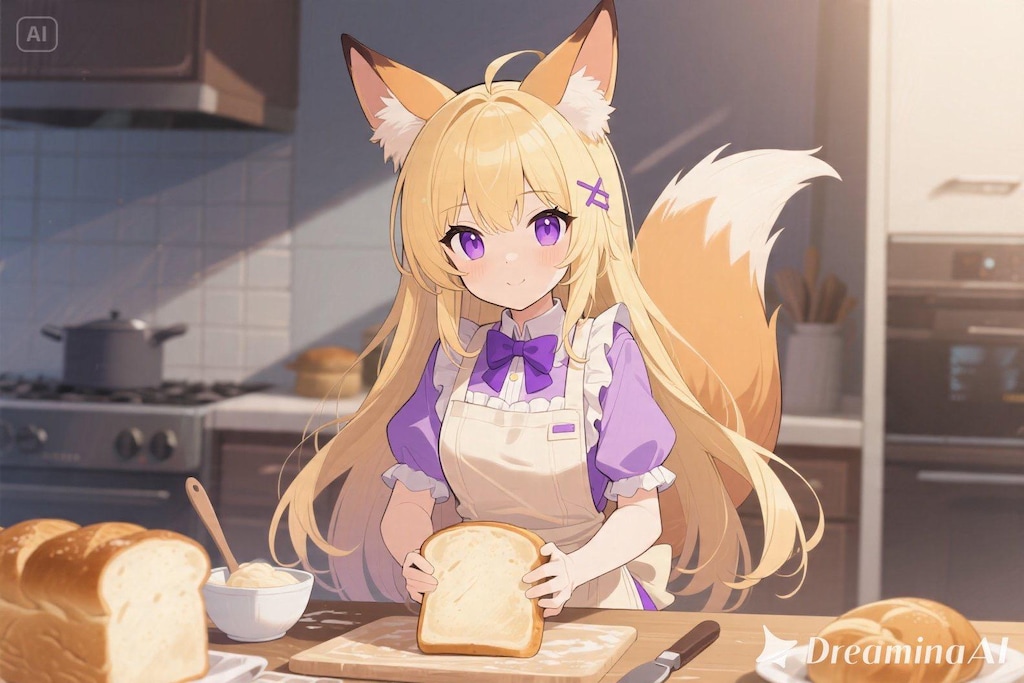 パンを焼くクレアちゃん