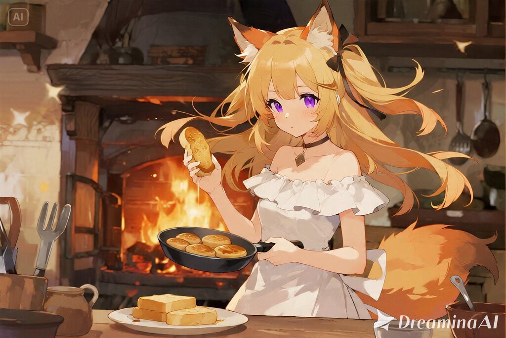 パンを焼くクレアちゃん