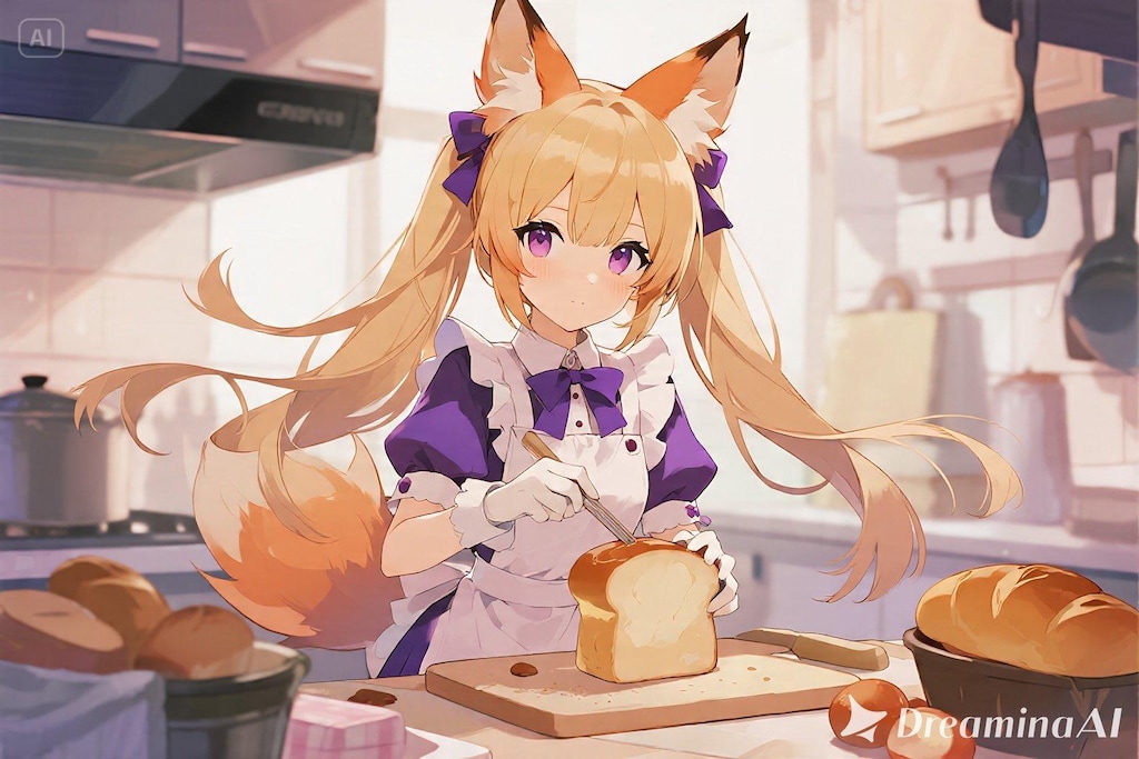 パンを焼くクレアちゃん