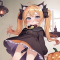 失敗したハロウィンと猫耳ツインテールの女の子 02 3枚目
