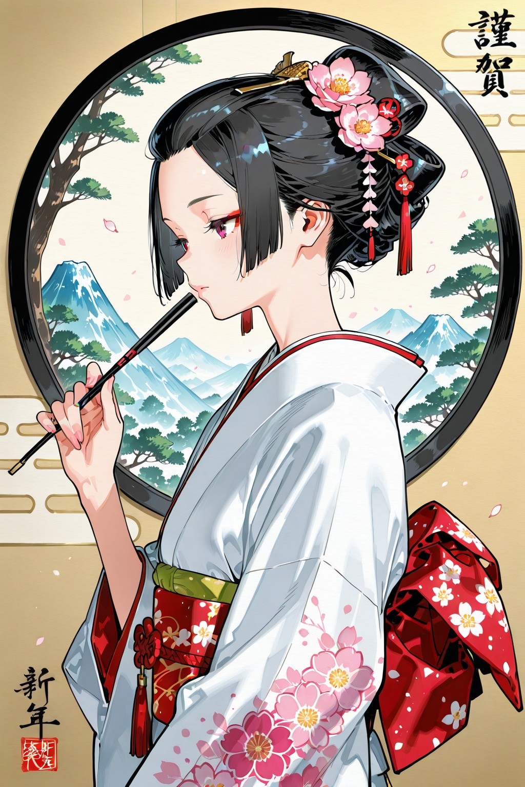 ゲイシャガールの日本画