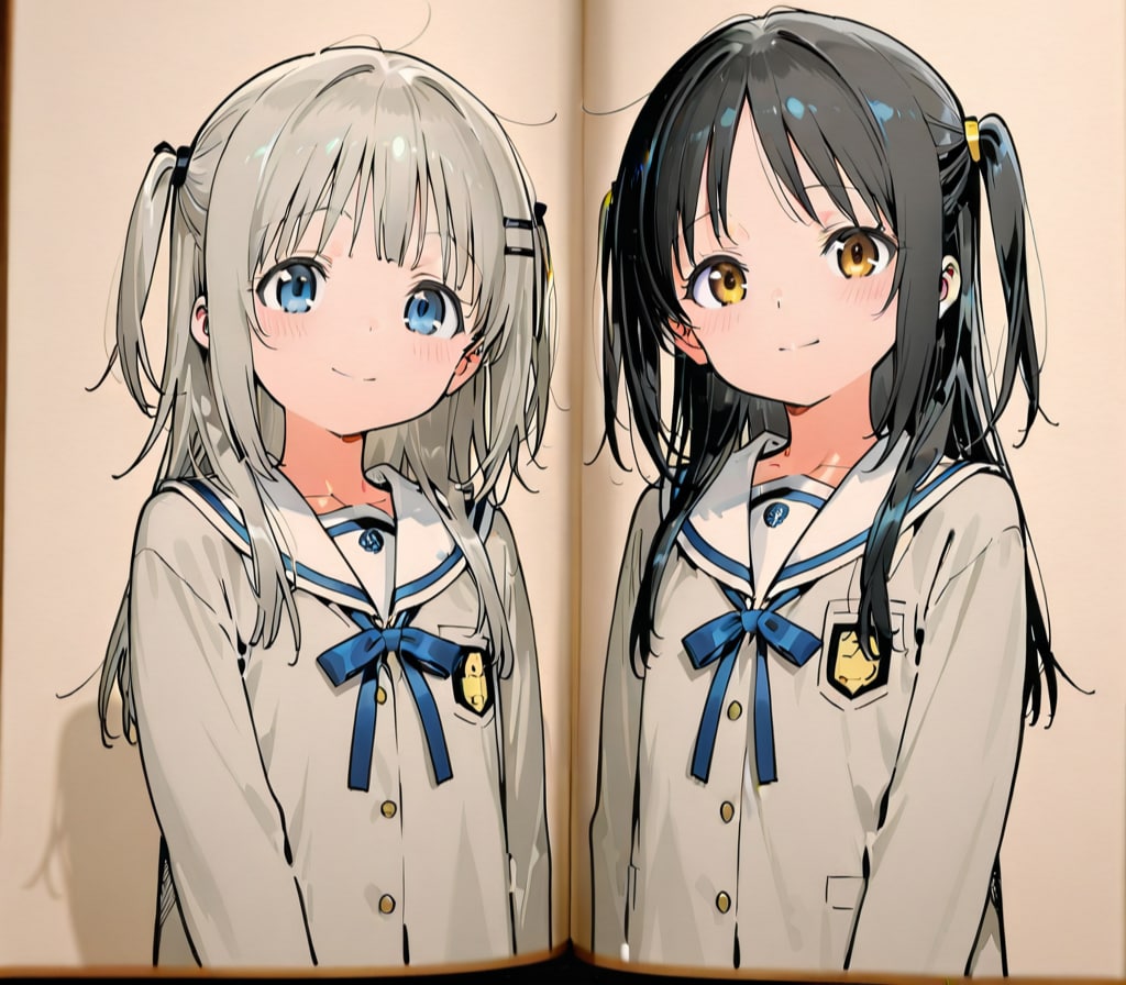 下書きの女の子