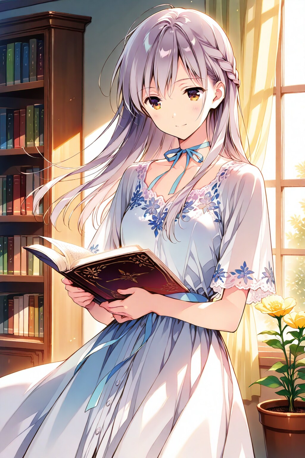 真夏の図書室、午後のひととき