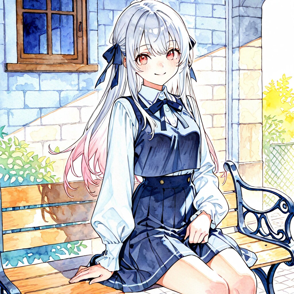 ベンチのひととき | の人気AIイラスト・グラビア