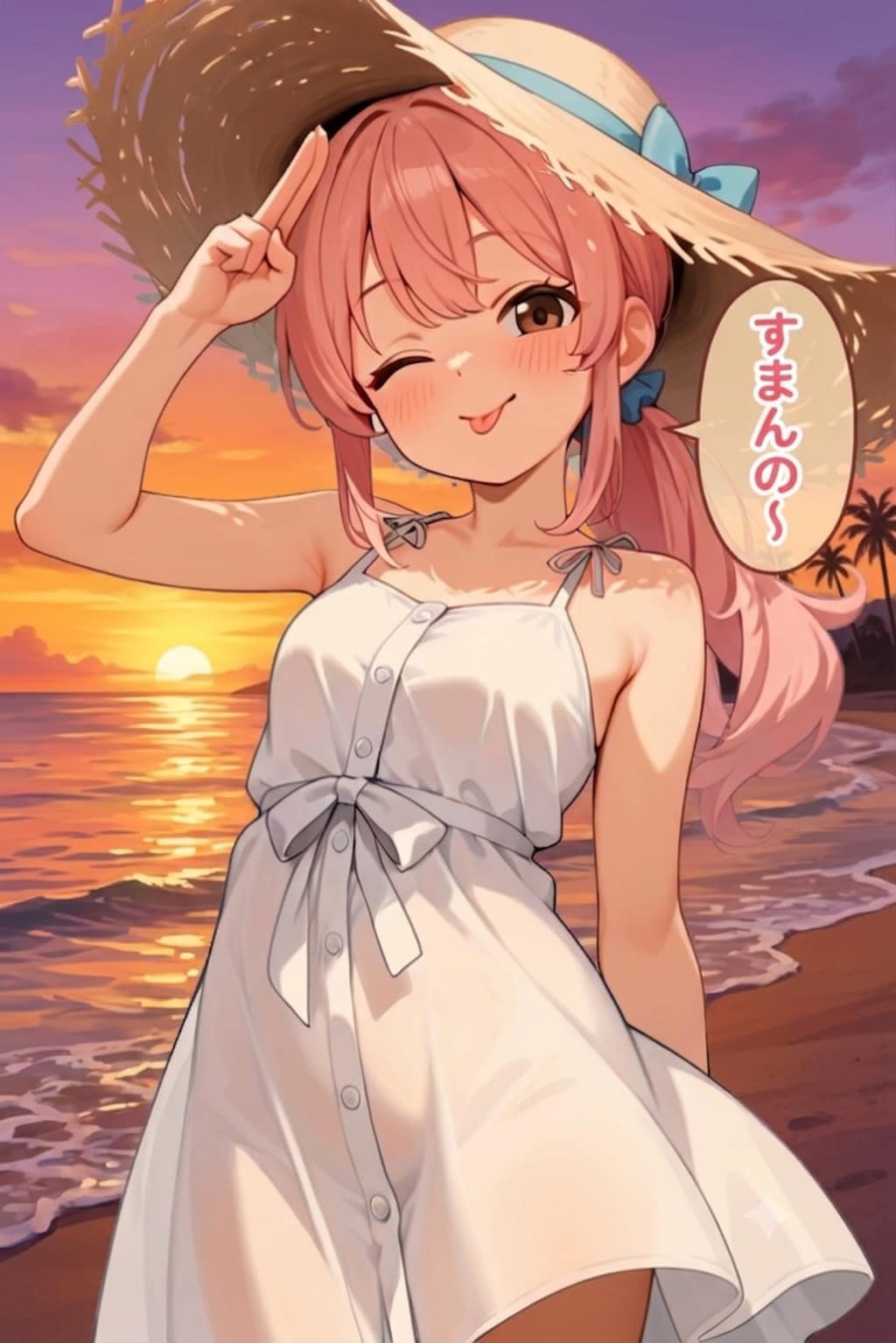 謝るピンク髪ちゃん