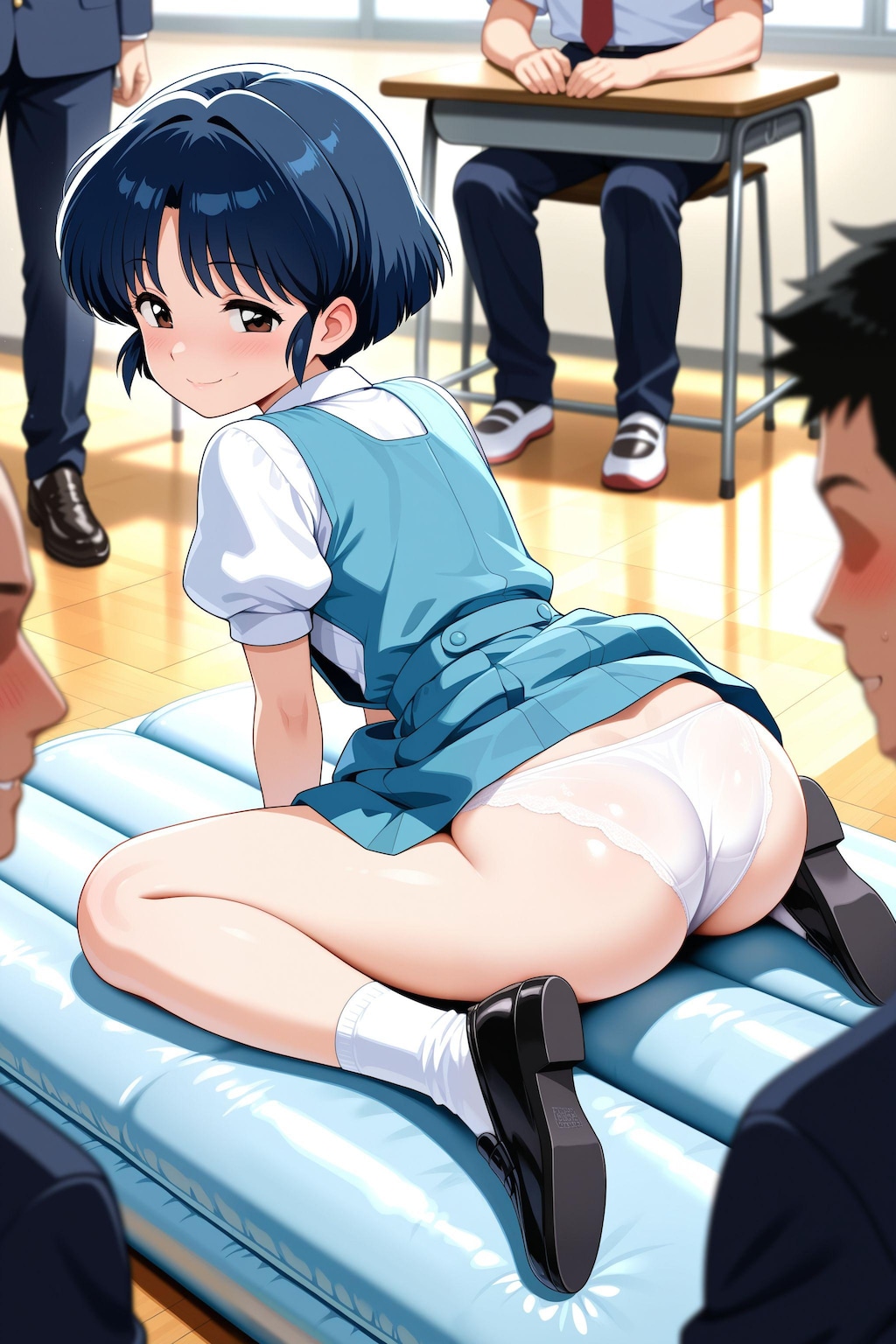 天道あかね 男に囲まれてマットに座っているだけ エロ無し