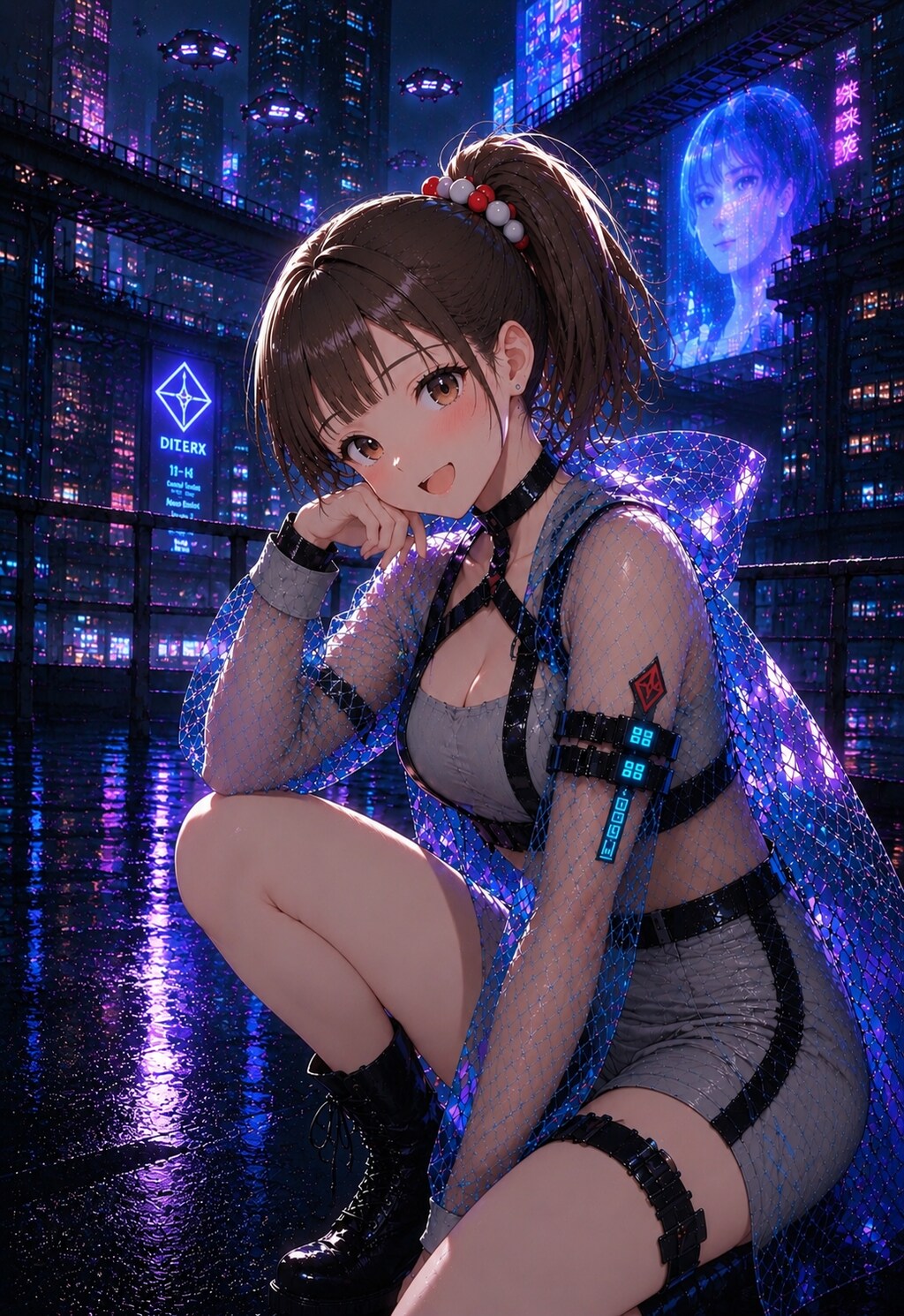 サイバーパンク風のグラビア撮影