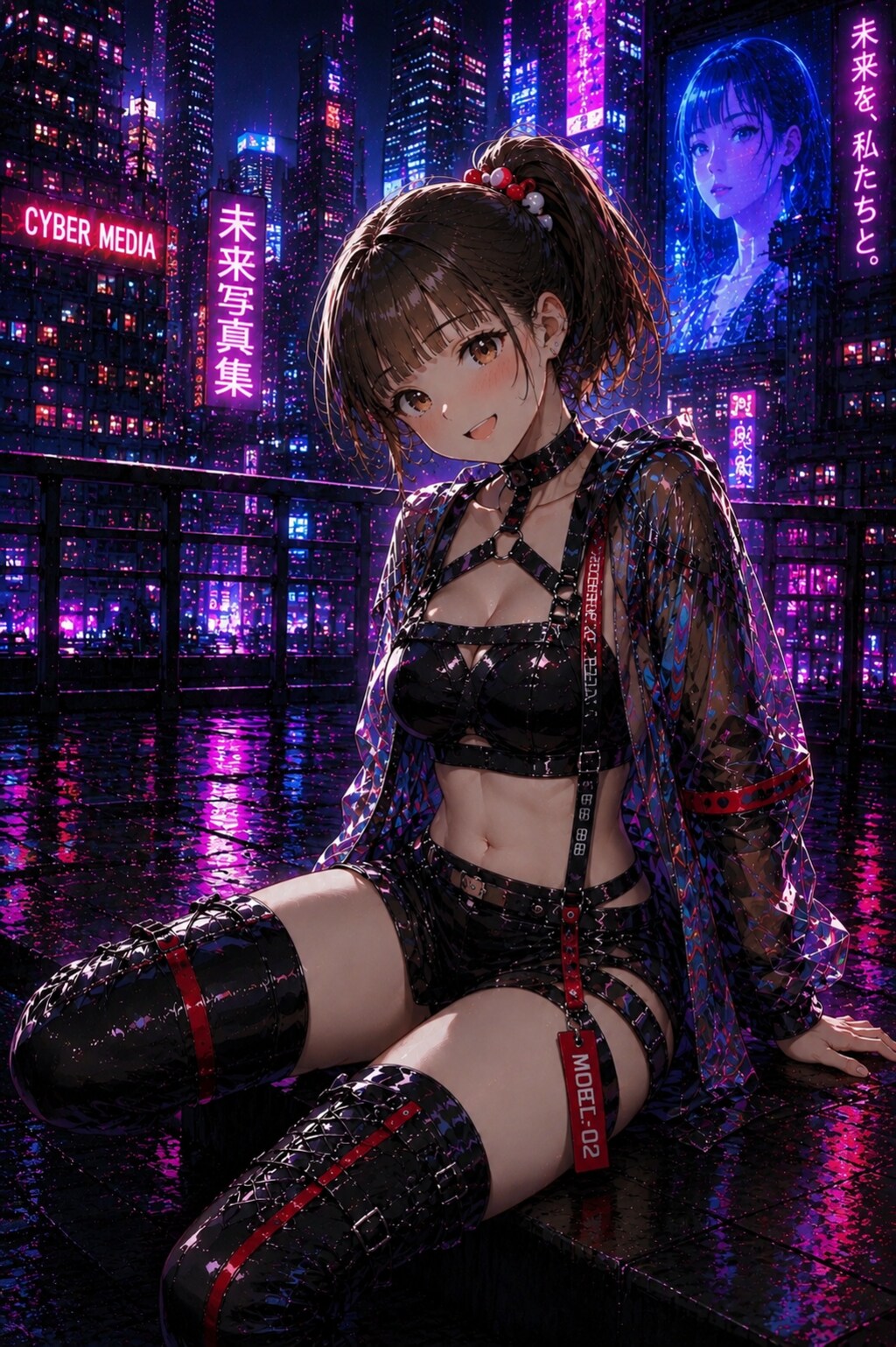 サイバーパンク風のグラビア撮影