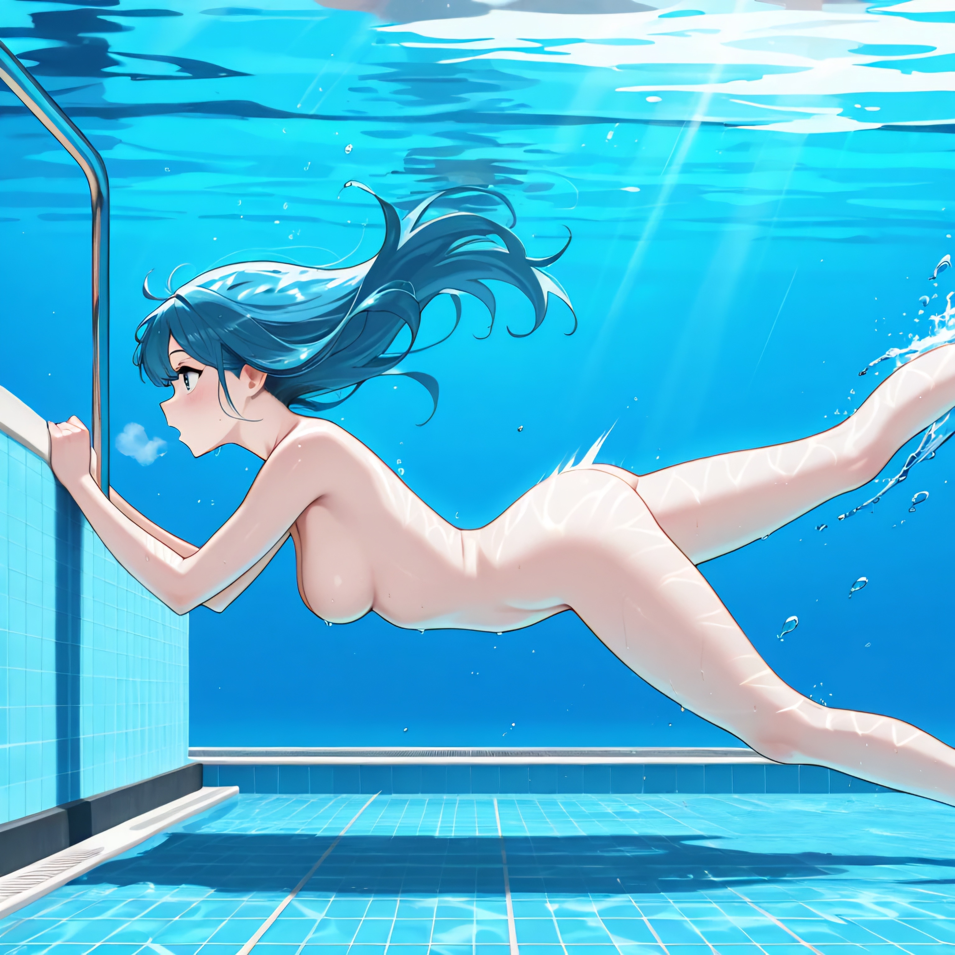 潮音さん in the pool