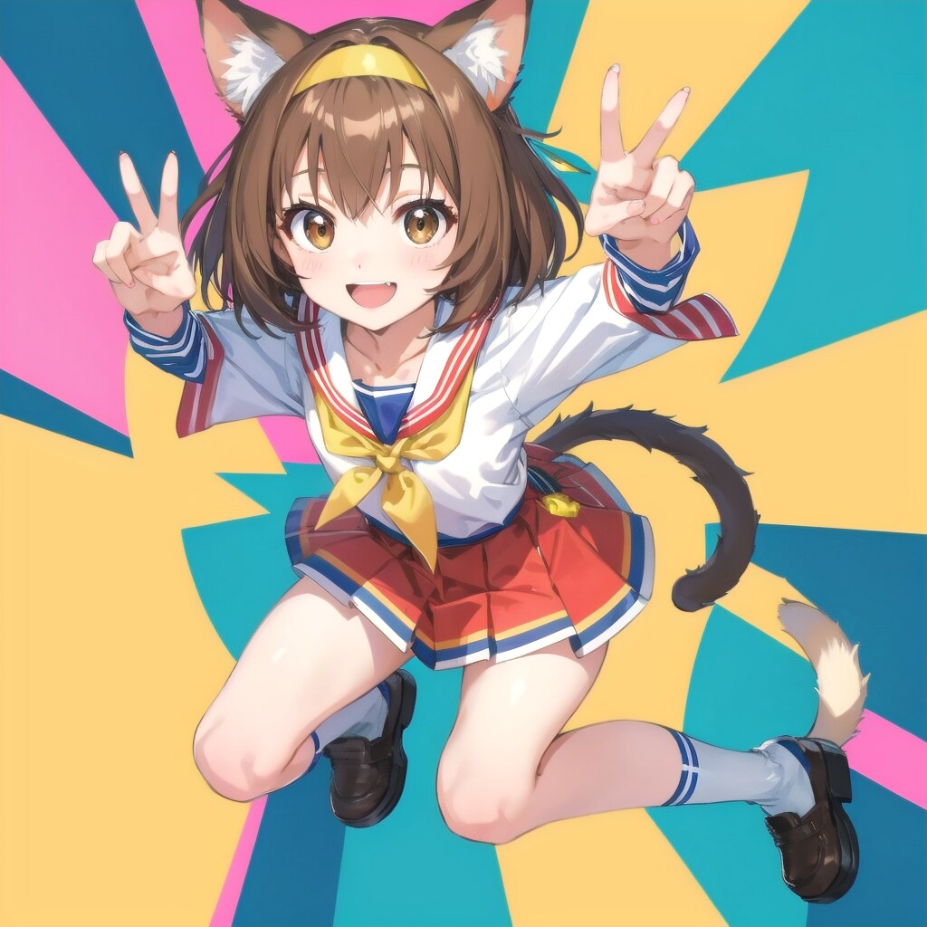 元気いっぱいのネコミミガール！