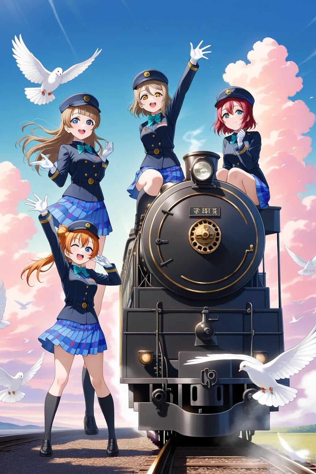 ラブライブキャラと蒸気機関車