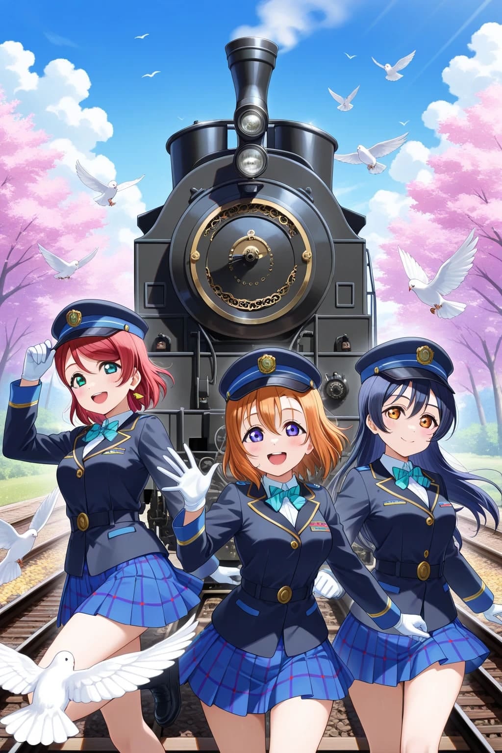 ラブライブキャラと蒸気機関車