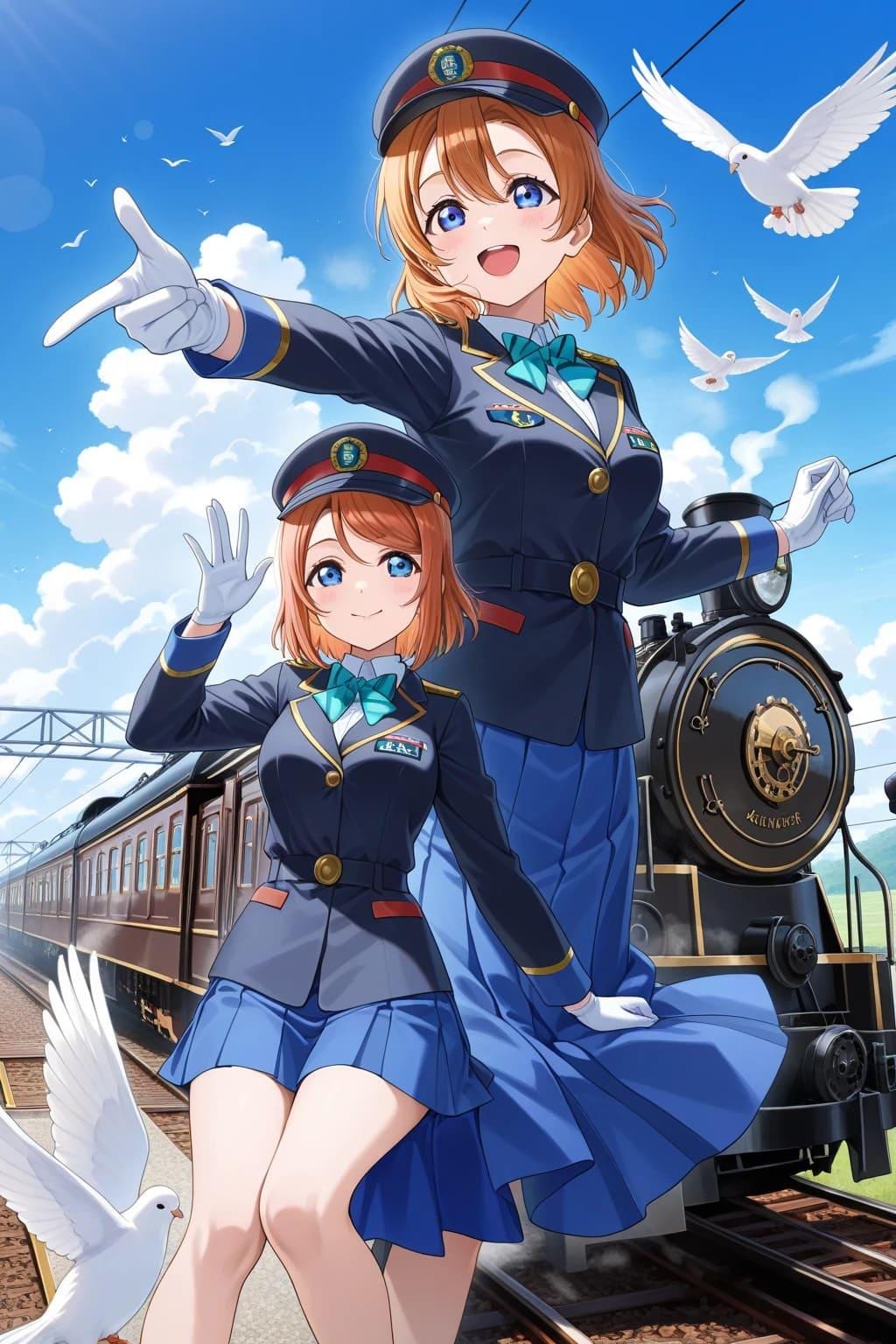 ラブライブキャラと蒸気機関車