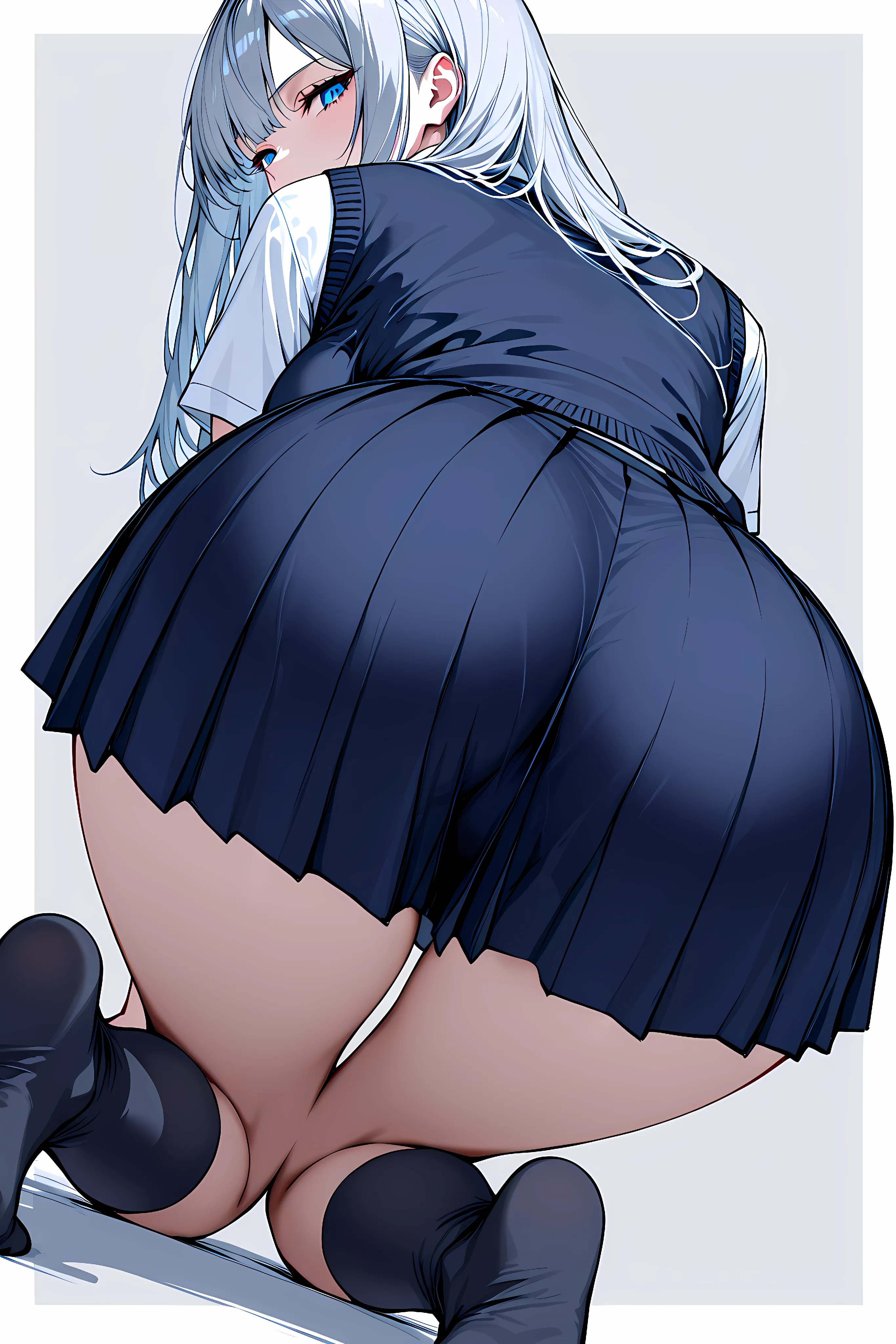 デカ尻強調スカートッ！捲らずにはいられないッ！