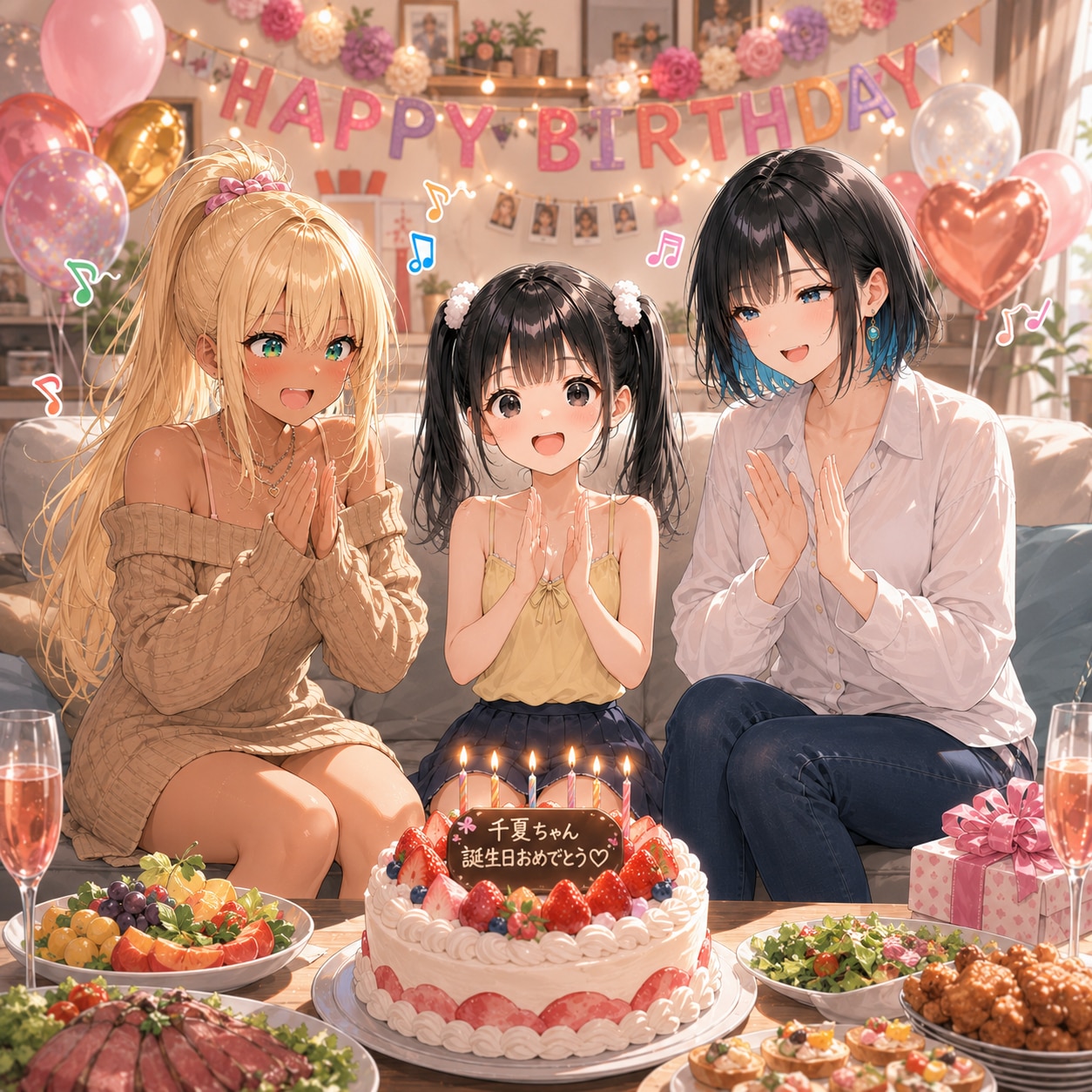 今日は千夏ちゃんの誕生日🎂おめでと〜🎉 | の人気AIイラスト・グラビア