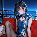 チャイナドレスの平たい女性 2枚目