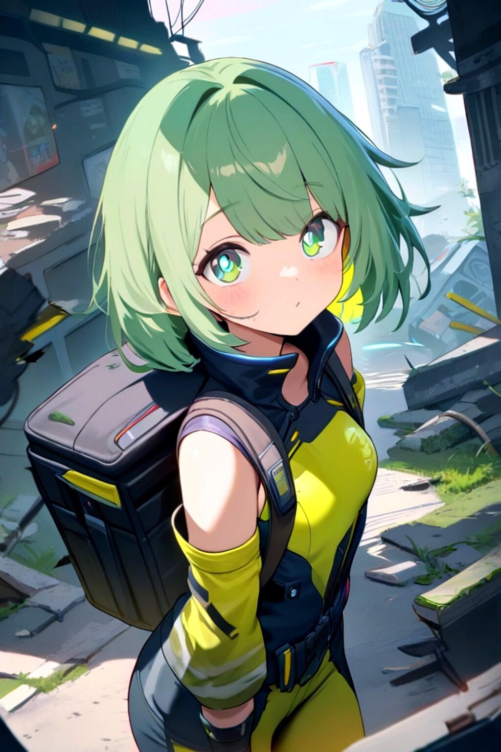 終末世界の緑髪ちゃん