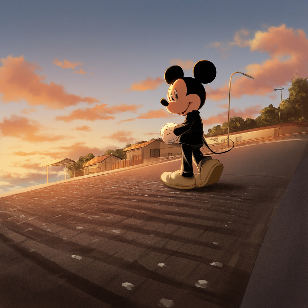 夕暮れのミッキー