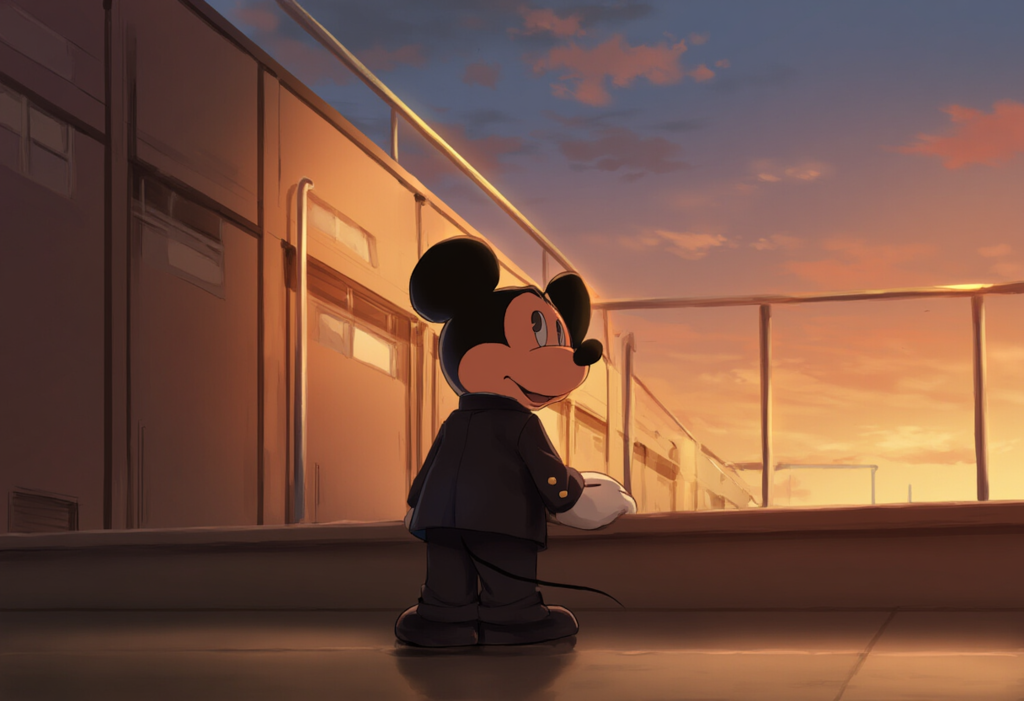 夕暮れのミッキー